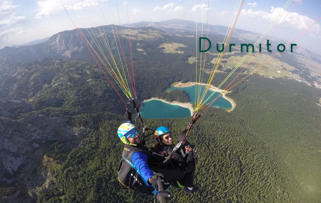 Tandem paragliding over Durmitor