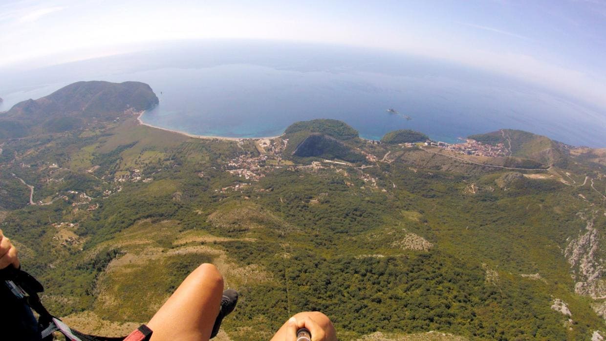 tandem paragliding petrovac montenegro