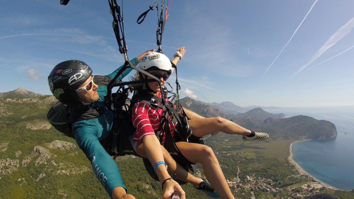 petrovac tandem paragliding montenegro